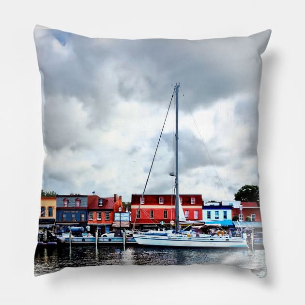 Annapolis MD - City Dock Pillow by SusanSavad