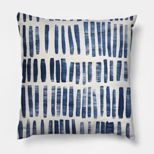 Indigo Blue and White Mud Cloth Pillow