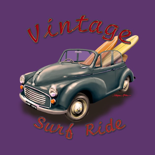 Vintage Surf Ride Classic Morris by StephenBibbArt