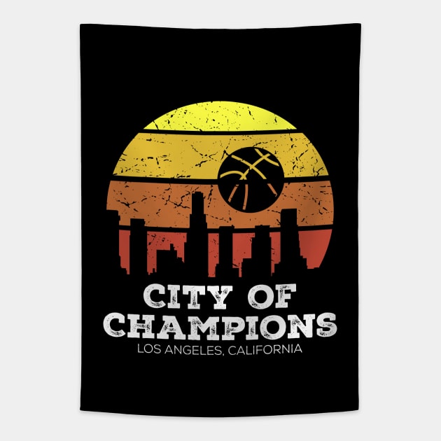 Los Angeles California City of Champions - Basketball Tapestry by Design_Lawrence