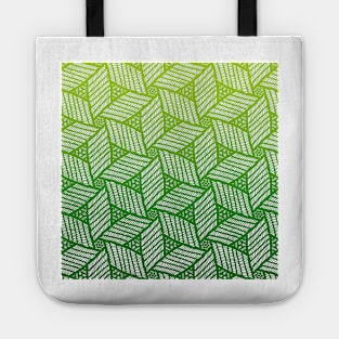 Japanese style wood carving pattern in green Tote