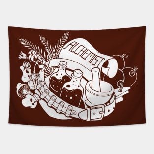 Alchemist Class - White Design Tapestry