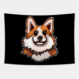 Happy Corgi Face Tapestry