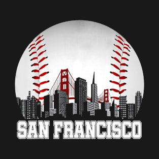 San Francisco Baseball Downtown Skyline Bay Area Fan T-Shirt