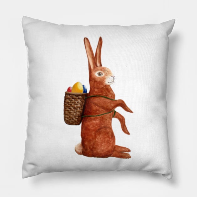 Easter bunny, retro without background Pillow by Kunst und Kreatives