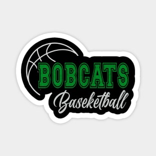 Classic Name Bobcats Vintage Styles Green Basketball Magnet