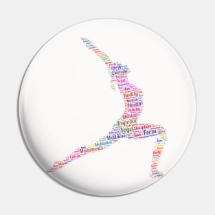 Yoga Excercise in Form Silhouette Shape Text Word Cloud Pin