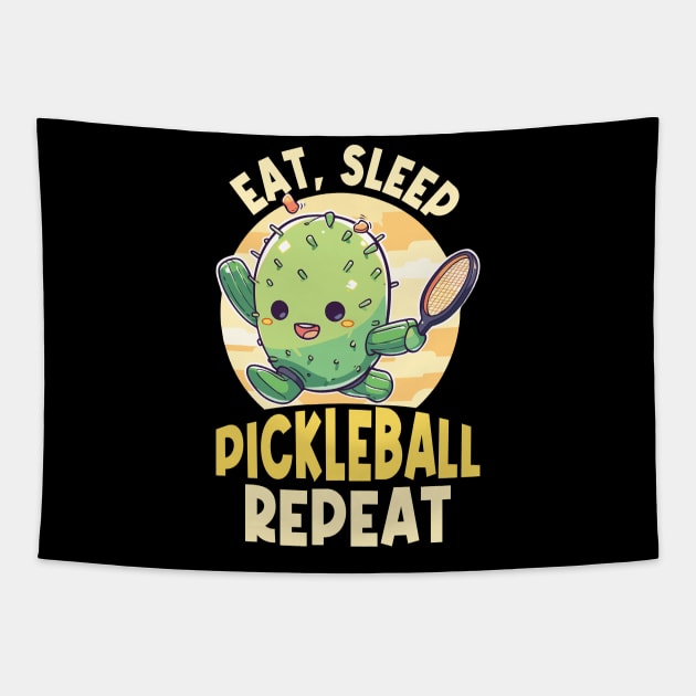 Eat Sleep Pickleball Repeat Funny Pickleball Lover Tapestry by Rosemat