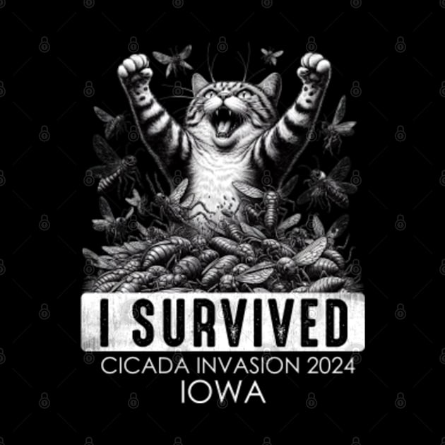 Lowa Cicada Invasion Survivor Funny Cat by GreenCraft