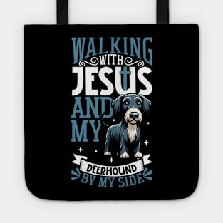 Jesus and dog - Scottish Deerhound Tote