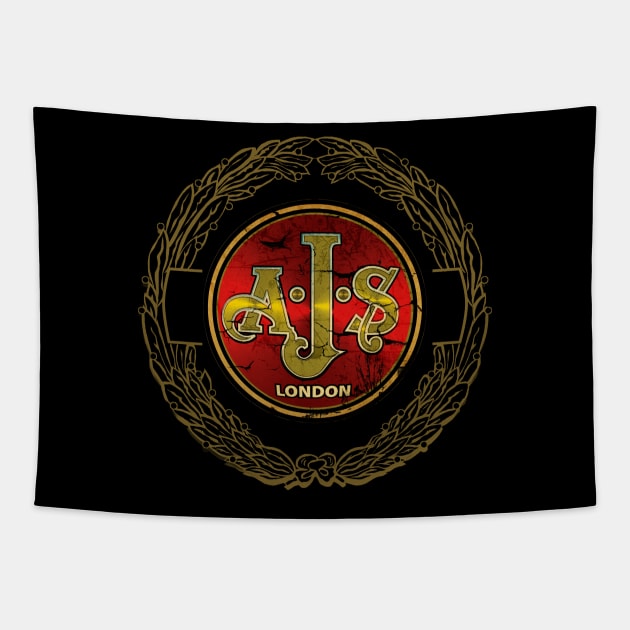 ajs motorcycles london Tapestry by Midcenturydave