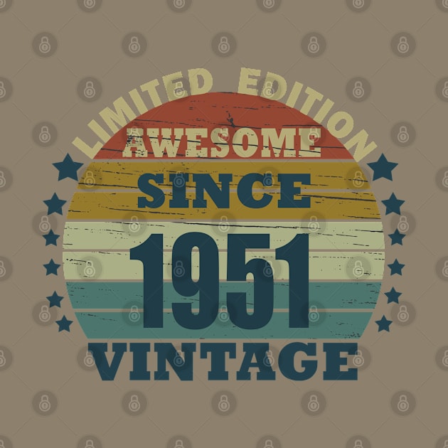 vintage 1951 birthday classic sunset by omitay