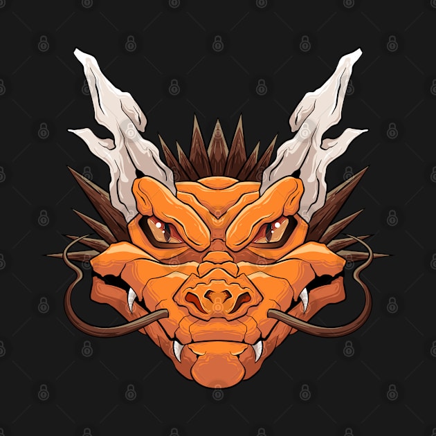 The Furious Japanese Dragon 2 - Vector art illustration by Yabisan_art