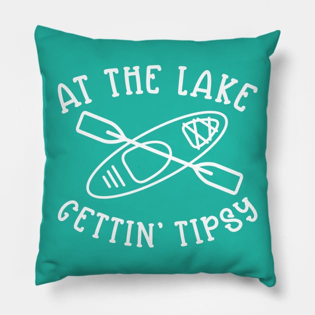 At The Lake Gettin' Tipsy Kayaking Camping Pillow by GlimmerDesigns
