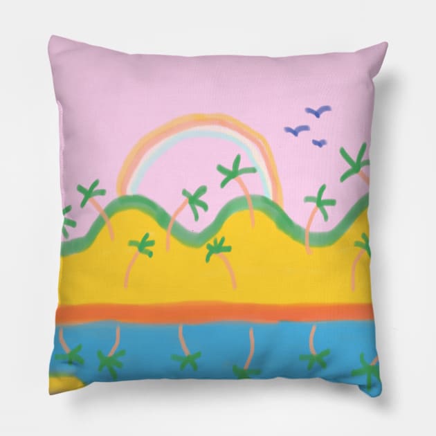 Oasis Rainbow Pillow by mariacaballer