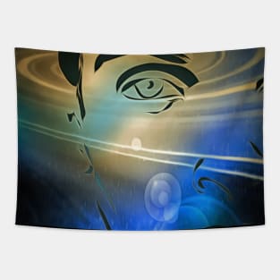 Woman portrait in space Tapestry