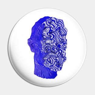 Trippy - 3D Model Blue Abstract Texture Pin