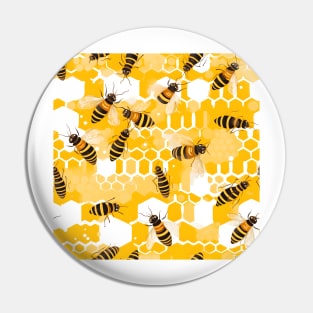 Honeycomb and Bee Pattern 15 Pin