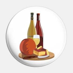 Wine and Cheese Pin