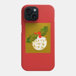 Xmas Bauble with Holly Collage Phone Case