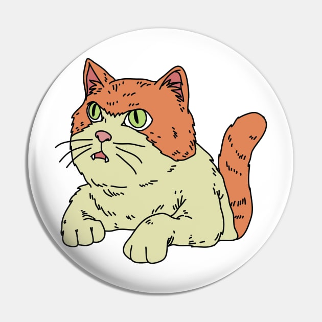 Orange Chubby Cat Pin by Freid