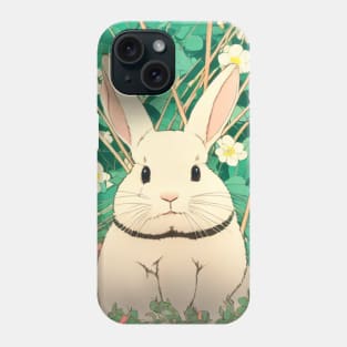 Flower Journey with the Cottagecore White American Fuzzy Lop Rabbit Phone Case