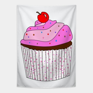 Pink Cupcake With Sprinkles Tapestry