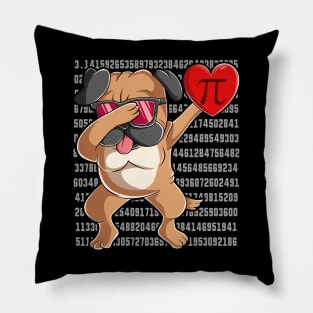 Dabbing Pug Happy Pi Day Funny Math Lover Gift Pillow