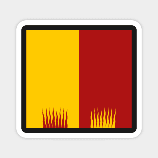 Talabecland Heraldry Colours - Halved with Flame Edging - Red and Yellow Magnet