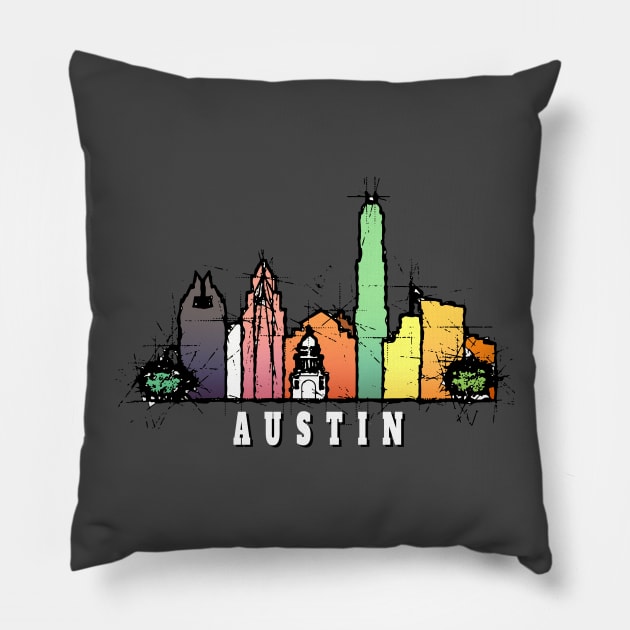 Austin city Pillow by DimDom