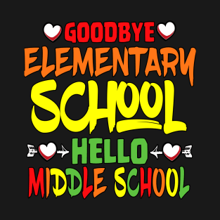 GOODBYE ELEMENTARY SCHOOL COLORED HEART T-Shirt