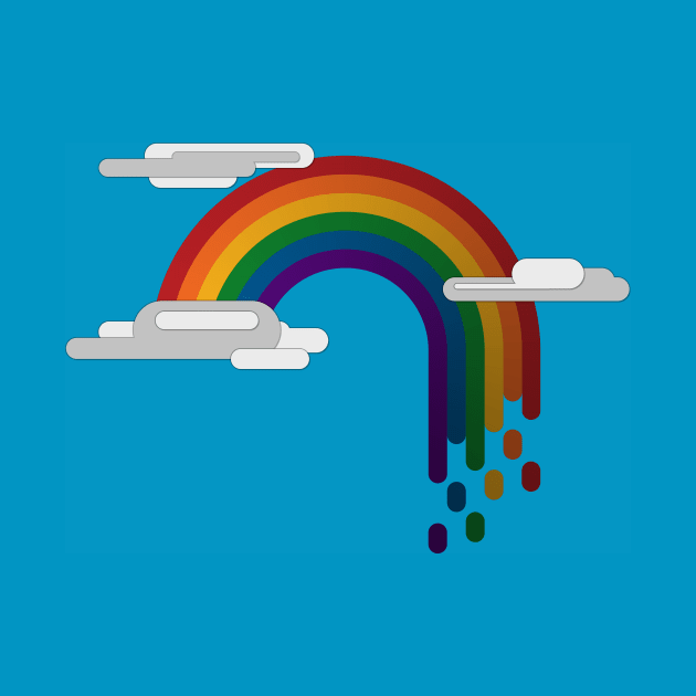 Pixel Rainbow Design in LGBTQ Pride Flag Colors by LiveLoudGraphics