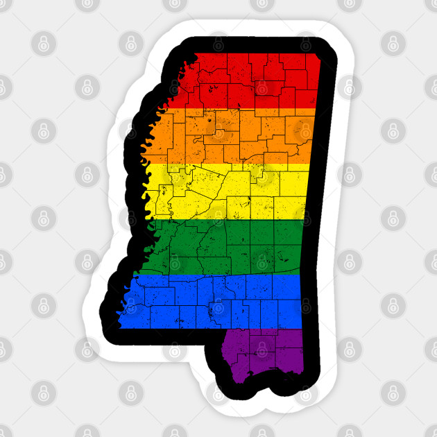 Mississippi LGBT Gay Pride Rainbow White Adult Tank Top
