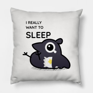 Sleepy crow Pillow