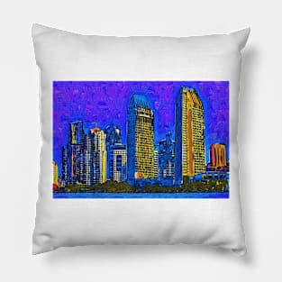 San Diego In Abstract Pillow