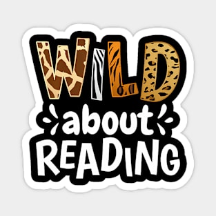 Wild About Reading, Reading Books And Bookworm Library Day Magnet