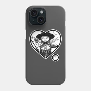The Little Cowboy - White Outlined Version Phone Case