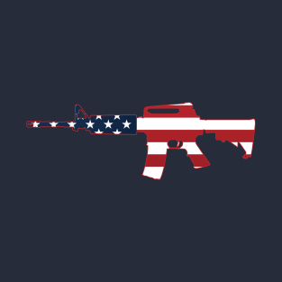 AR-15 Stars & Stripes Rifle Silhouette T-Shirt