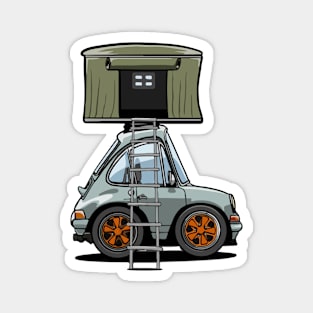 Camping Porsche Cartoon Magnet