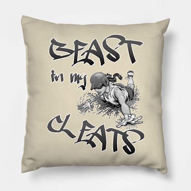 Beast in Cleats Pillow by kbug