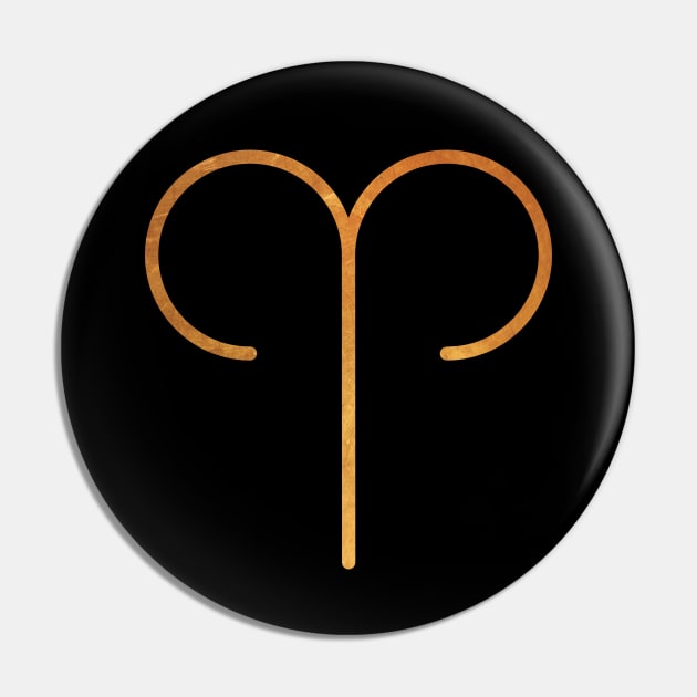 Aries Zodiac Gold Symbol Pin by Inogitna Designs