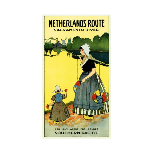 Netherlands Route Steam Ship Europe Shipping Advertisement Art Print Vintage Travel by vintageposters