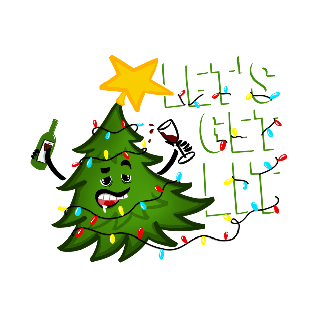 Let's get lit Tipsy Christmas Tree by SusanaDesigns