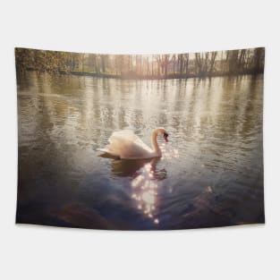 majestic white swan Tapestry