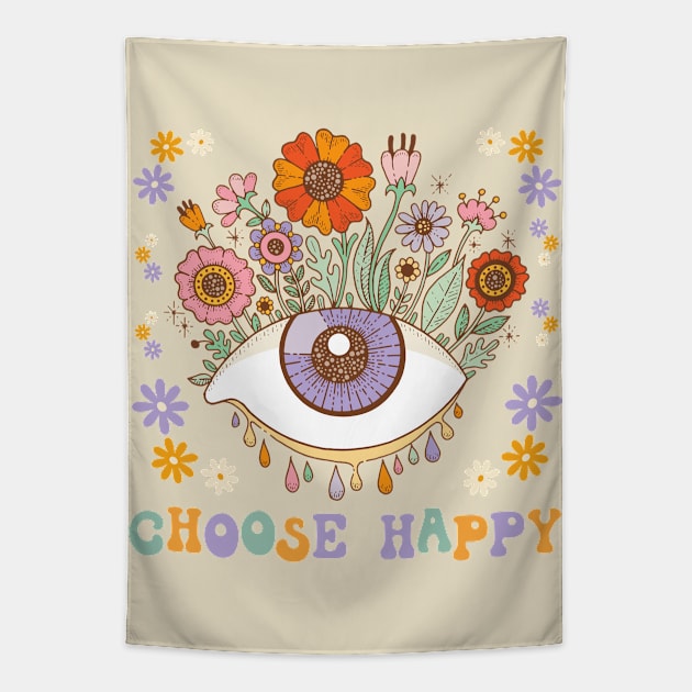 Choose Happy Tapestry by Souls.Print