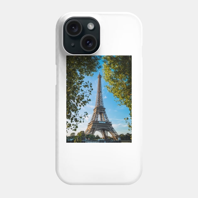 The Eiffel Tower Framed by Trees on the River Seine Phone Case by LukeDavidPhoto