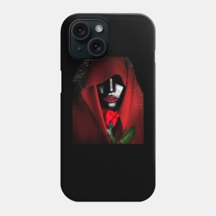 Woman with Red Rose and Hood Phone Case