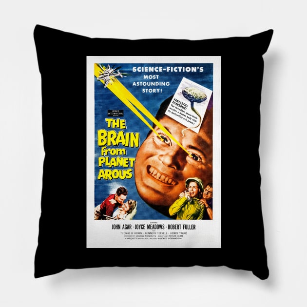 The Brain from Planet Arous (1957) Pillow by Scum & Villainy