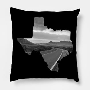 Texas State Black and white Pillow