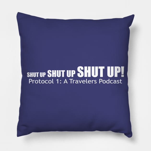 Blooper (white text) Pillow by protocol1